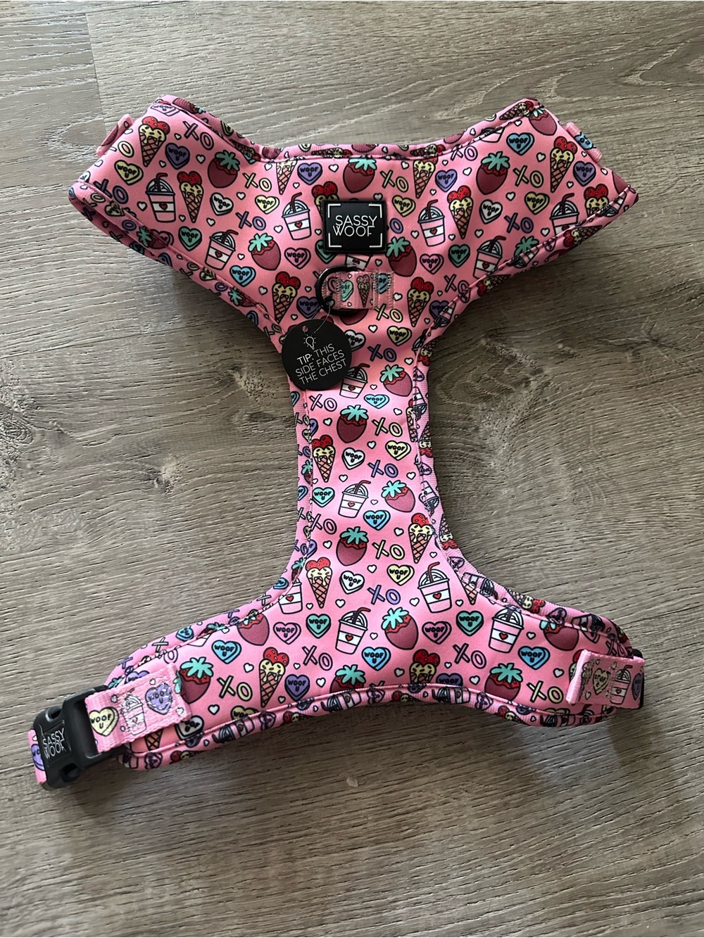 Sassy Woof Adjustable Pink No pull dog harness-size XXL